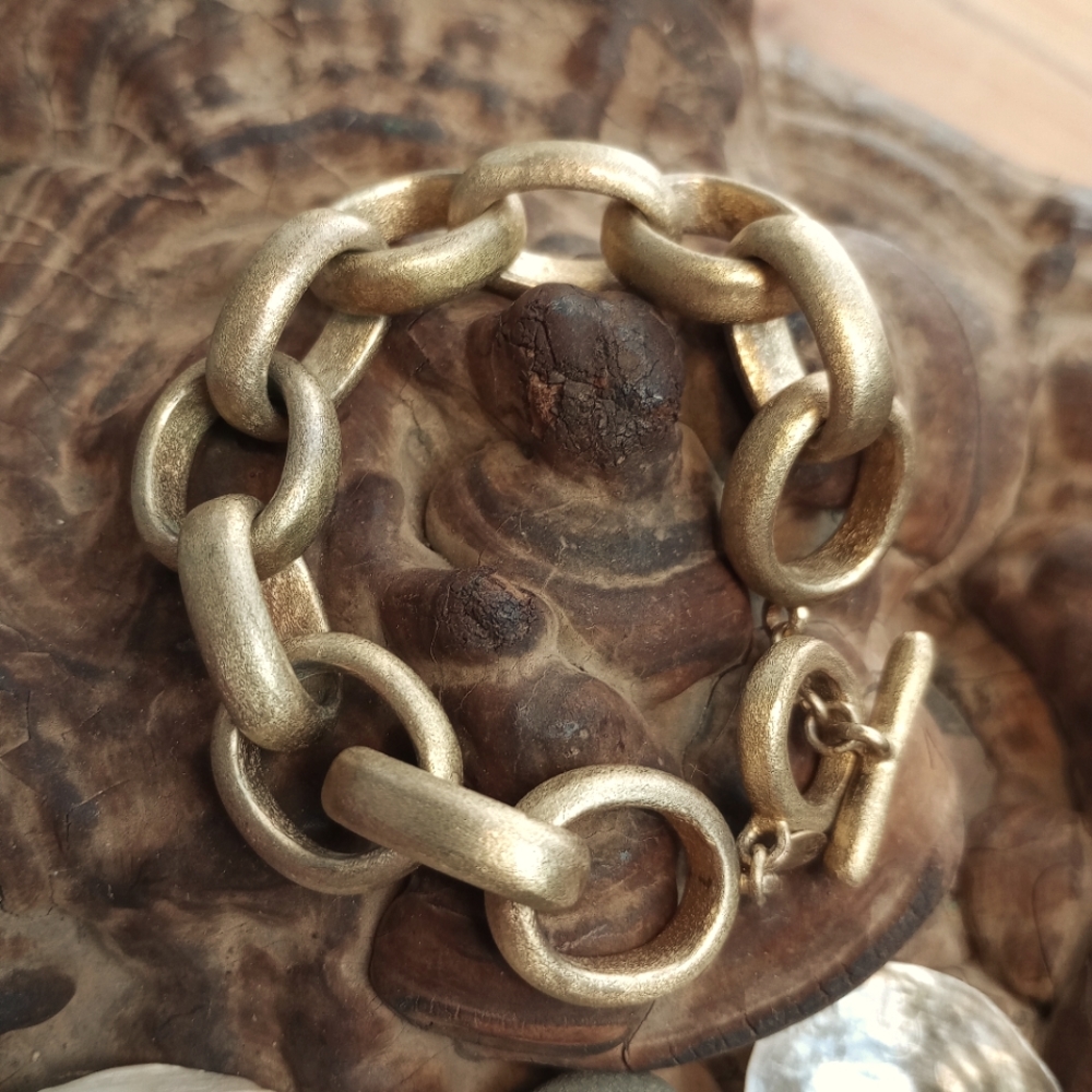 RIVKA FRIEDMAN China 6.75" Satin GP Link Bracelet